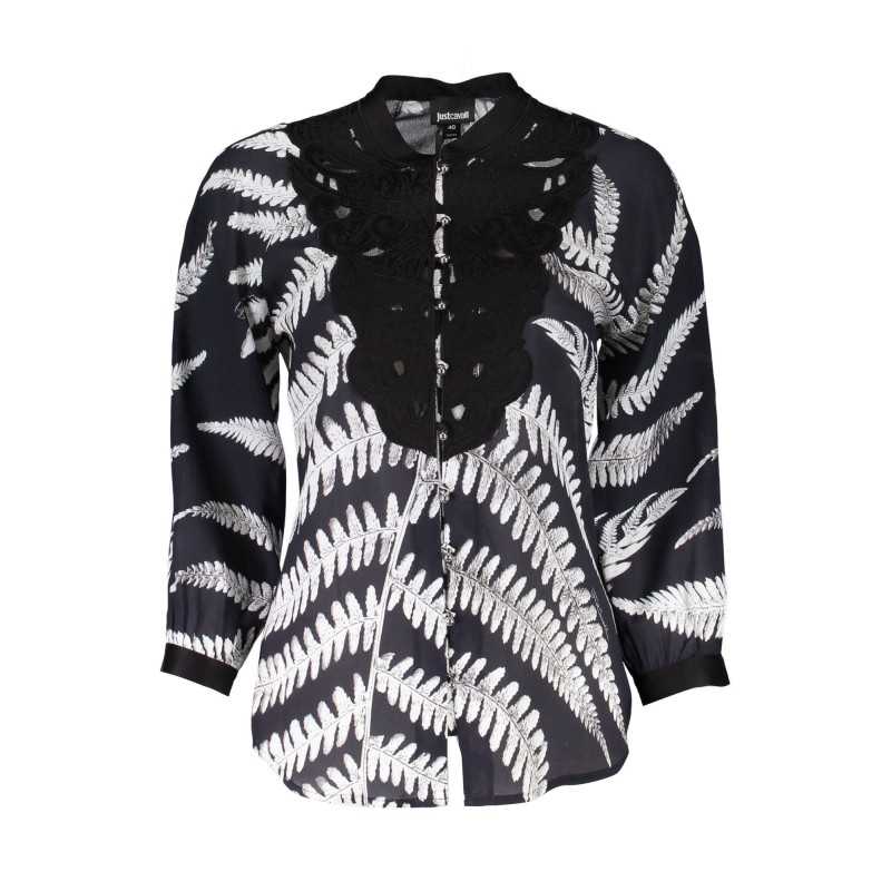 JUST CAVALLI WOMEN'S LONG SLEEVE SHIRT BLACK