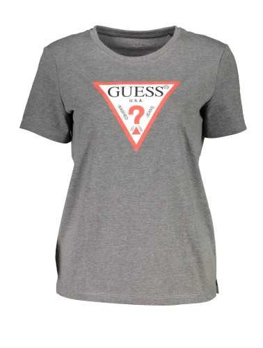 GUESS JEANS T-SHIRT MANICHE CORTE DONNA GRIGIO