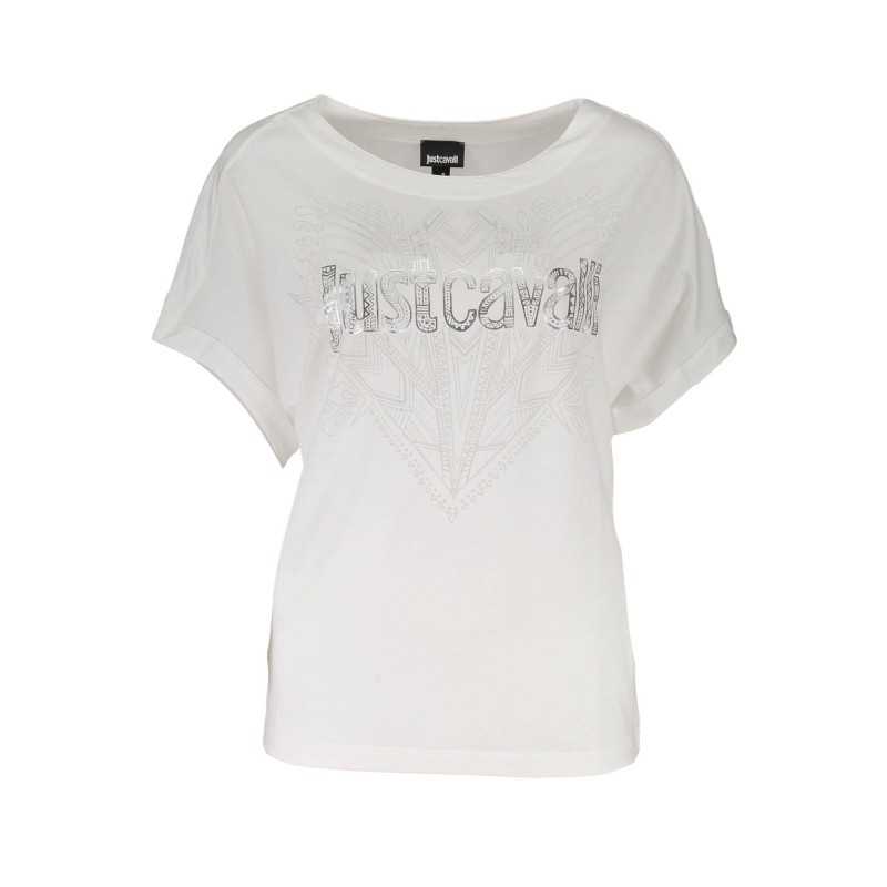 JUST CAVALLI T-SHIRT MANICHE CORTE DONNA BIANCO