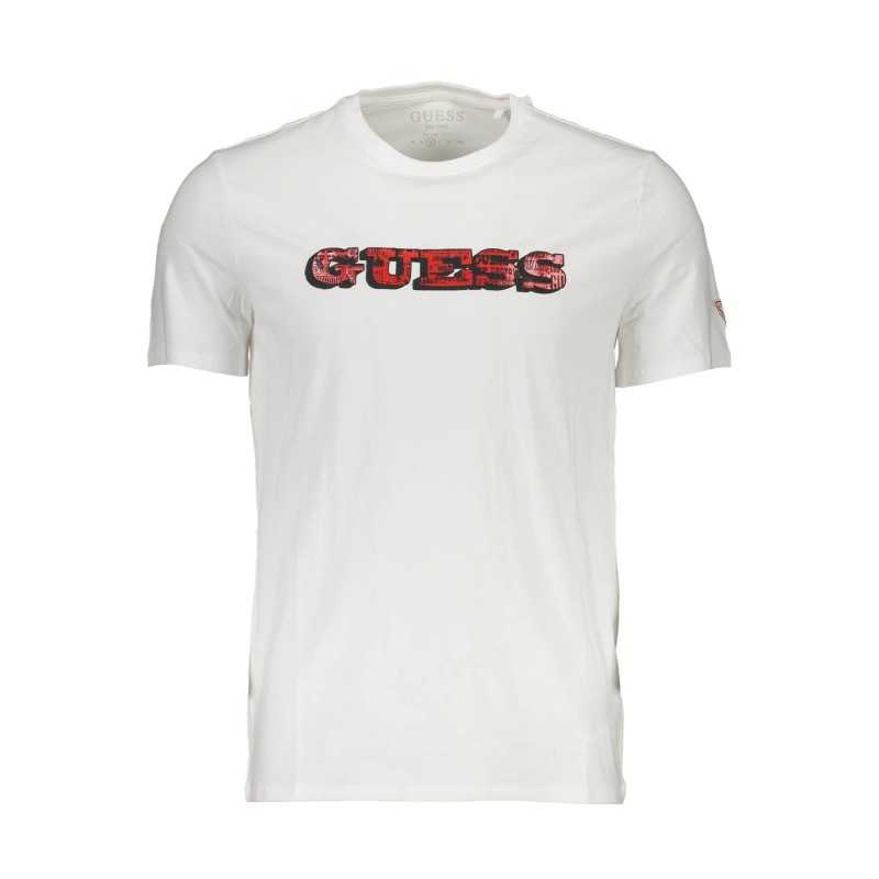 GUESS JEANS T-SHIRT MANICHE CORTE UOMO BIANCO