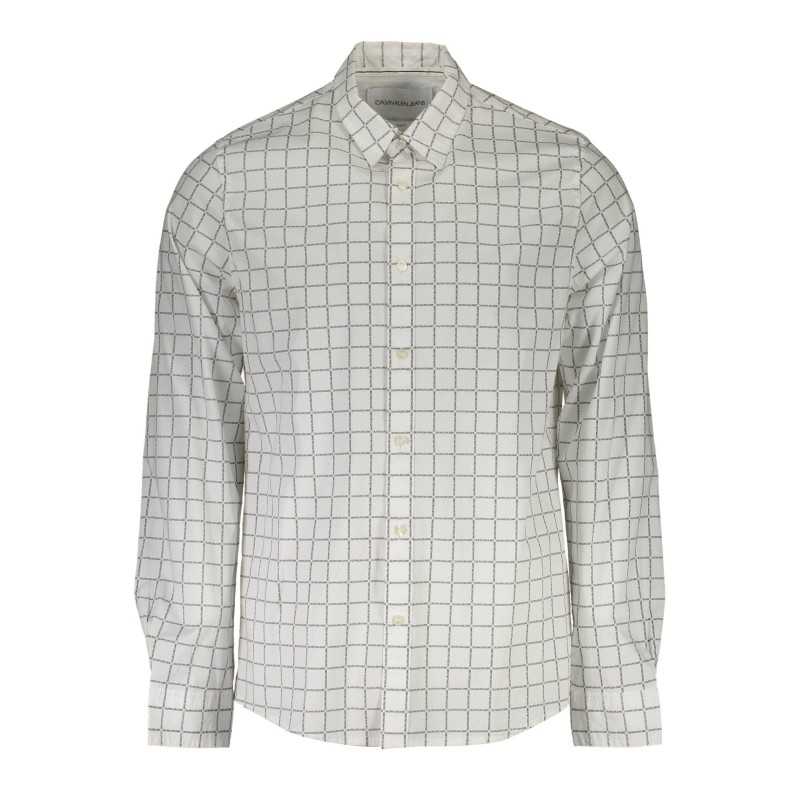 CALVIN KLEIN WHITE MEN'S LONG SLEEVE SHIRT