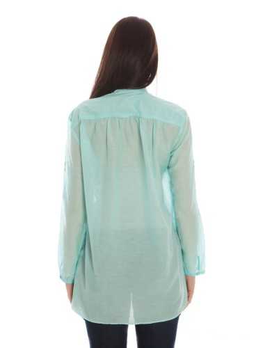 GANT CAMICIA MANICHE LUNGHE DONNA AZZURRO