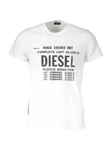 DIESEL WHITE MEN'S SHORT SLEEVE T-SHIRT