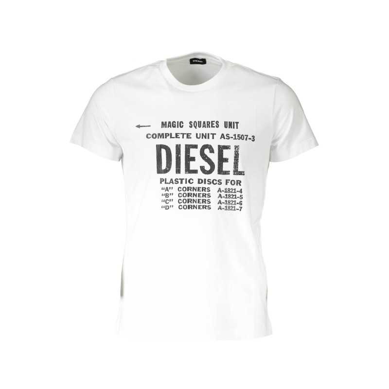 DIESEL WHITE MEN'S SHORT SLEEVE T-SHIRT