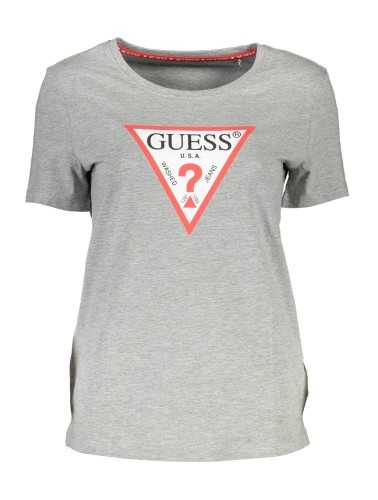 GUESS JEANS T-SHIRT MANICHE CORTE DONNA GRIGIO