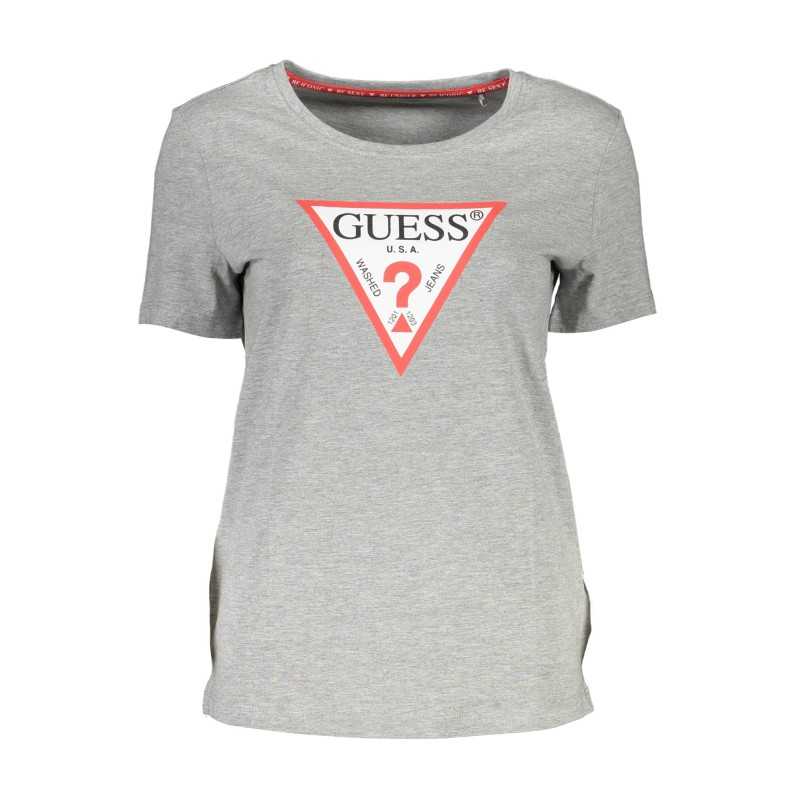 GUESS JEANS WOMEN'S SHORT SLEEVE T-SHIRT GRAY