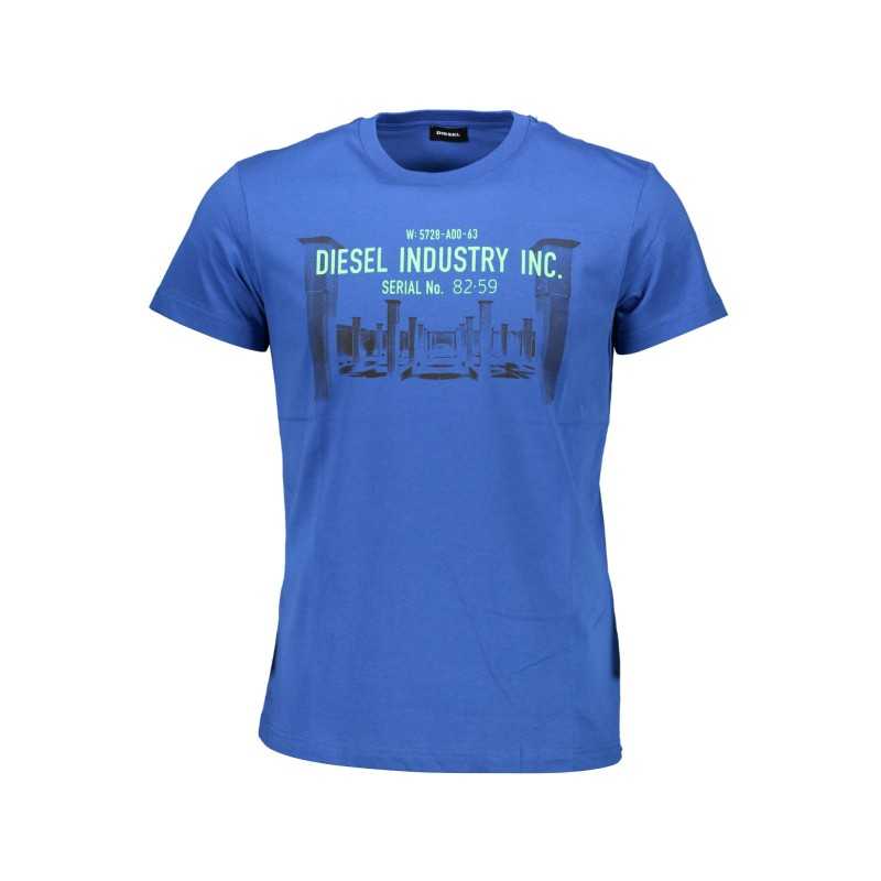 DIESEL MEN'S SHORT SLEEVE T-SHIRT BLUE