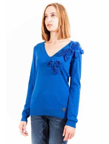 LOVE MOSCHINO WOMEN'S BLUE SWEATER