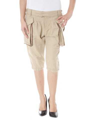 ZUELEMENTS BEIGE WOMAN BERMUDA TROUSERS