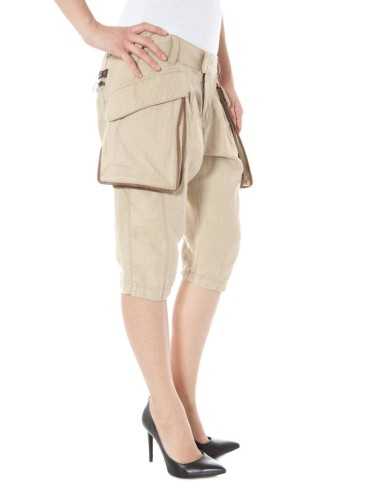 ZUELEMENTS BEIGE WOMAN BERMUDA TROUSERS