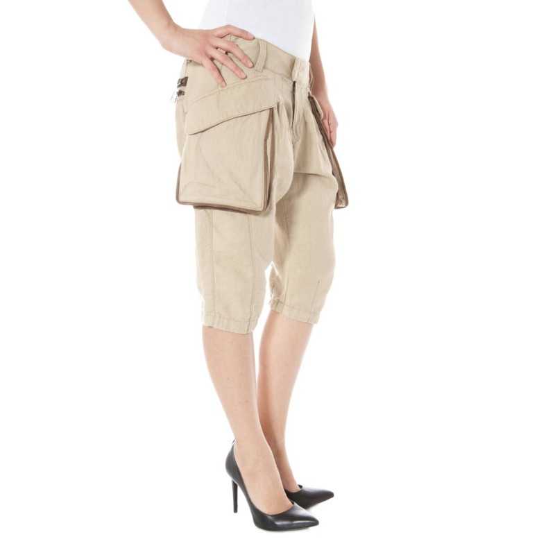 ZUELEMENTS BEIGE WOMAN BERMUDA TROUSERS