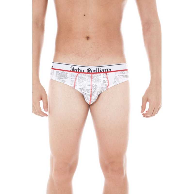 JOHN GALLIANO MEN'S WHITE BRIEFS