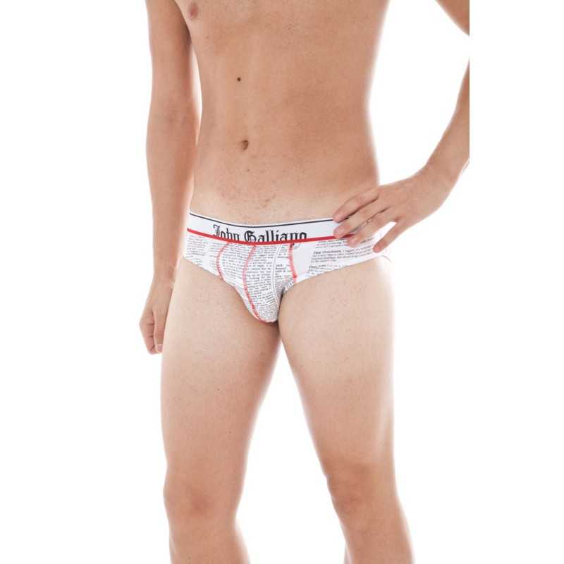 JOHN GALLIANO MEN'S WHITE BRIEFS