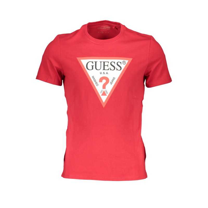 GUESS JEANS T-SHIRT MANICHE CORTE UOMO ROSSO