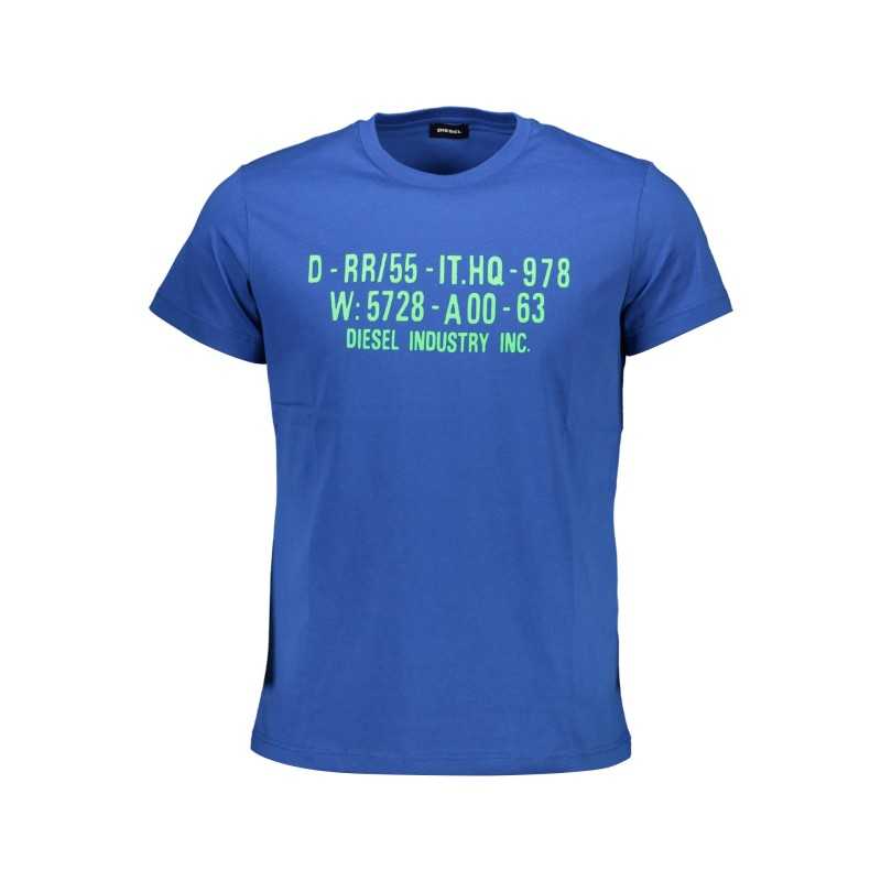 DIESEL MEN'S SHORT SLEEVE T-SHIRT BLUE