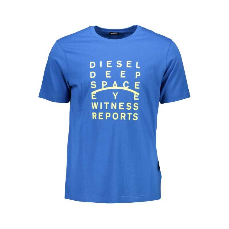 DIESEL MEN'S SHORT SLEEVE T-SHIRT BLUE