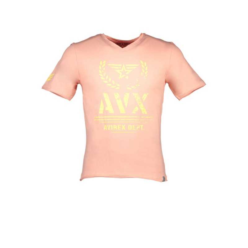 AVX AVIREX DEPT MEN'S SHORT SLEEVE T-SHIRT PINK