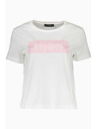 GUESS JEANS T-SHIRT MANICHE CORTE DONNA BIANCO