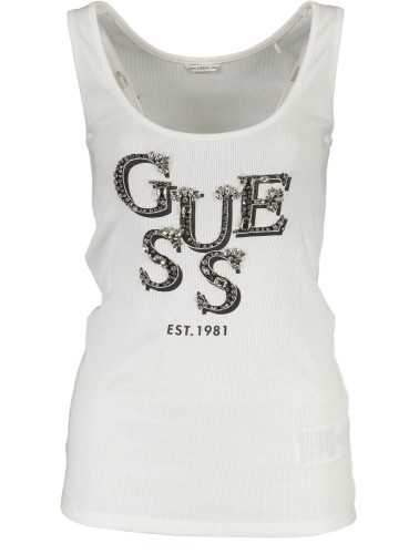 GUESS JEANS TANK TOP WOMAN WHITE