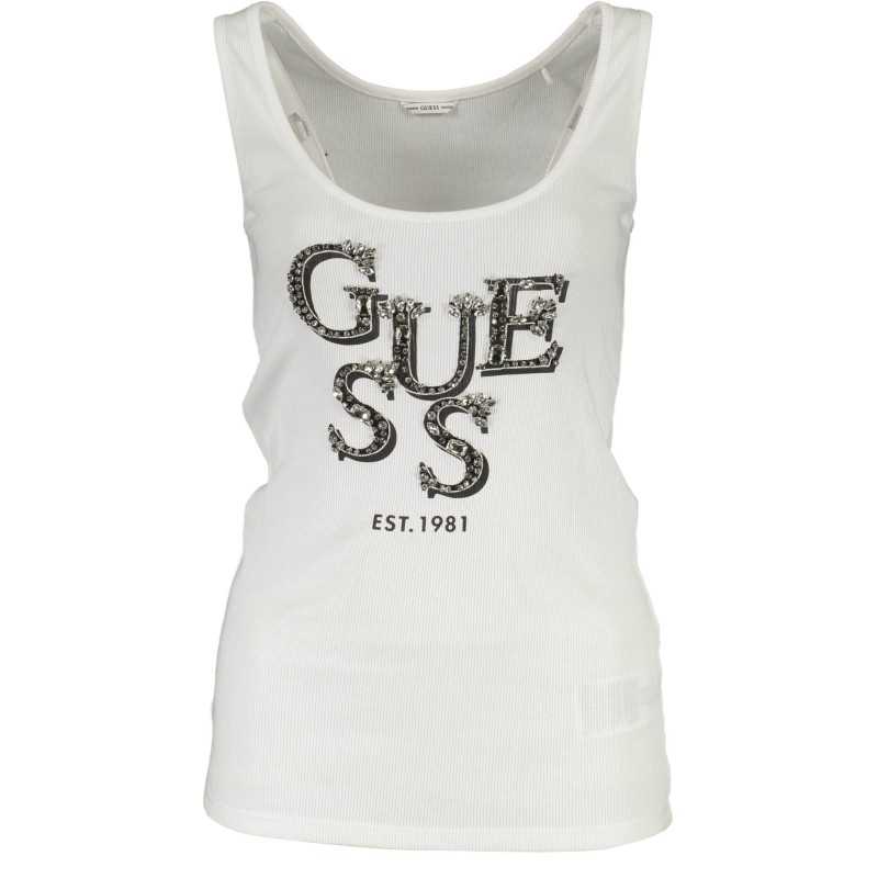 GUESS JEANS TANK TOP WOMAN WHITE