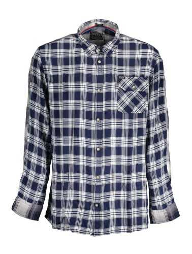 GUESS JEANS CAMICIA MANICHE LUNGHE UOMO BLU