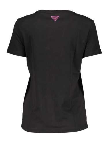 GUESS JEANS T-SHIRT MANICHE CORTE DONNA NERO