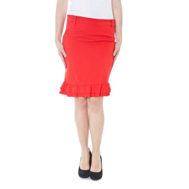 DENNY ROSE LONGUETTE SKIRT WOMAN RED