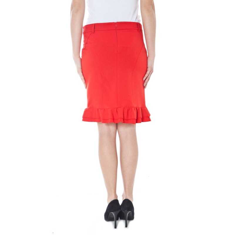 DENNY ROSE LONGUETTE SKIRT WOMAN RED