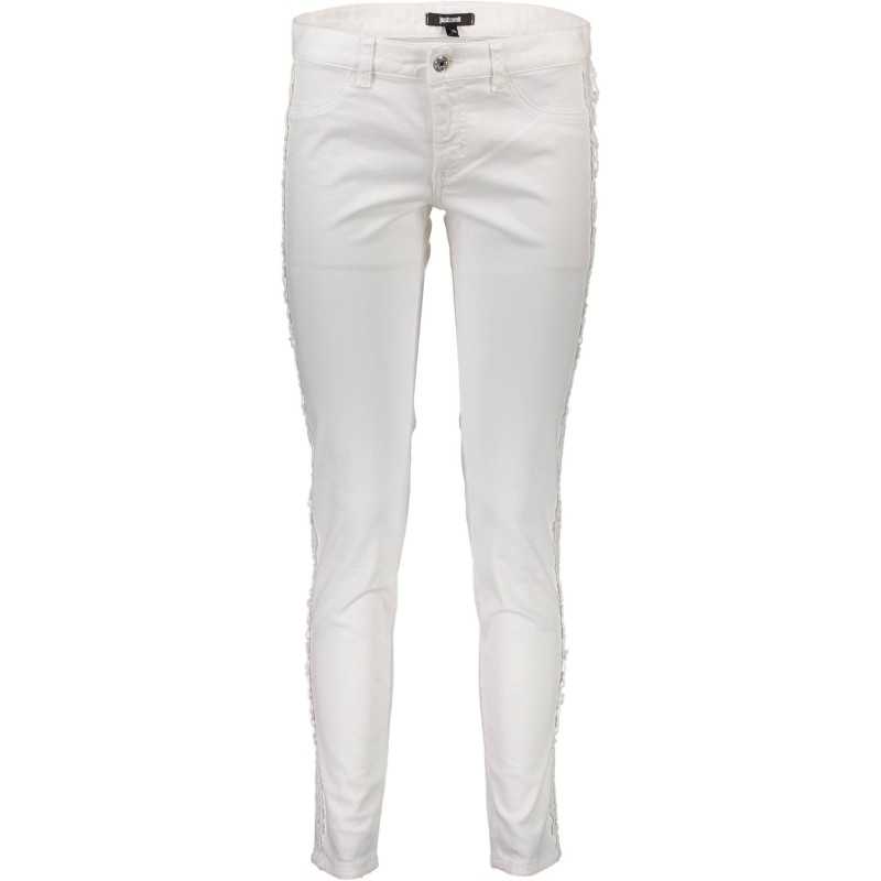 JUST CAVALLI WOMEN'S WHITE TROUSERS