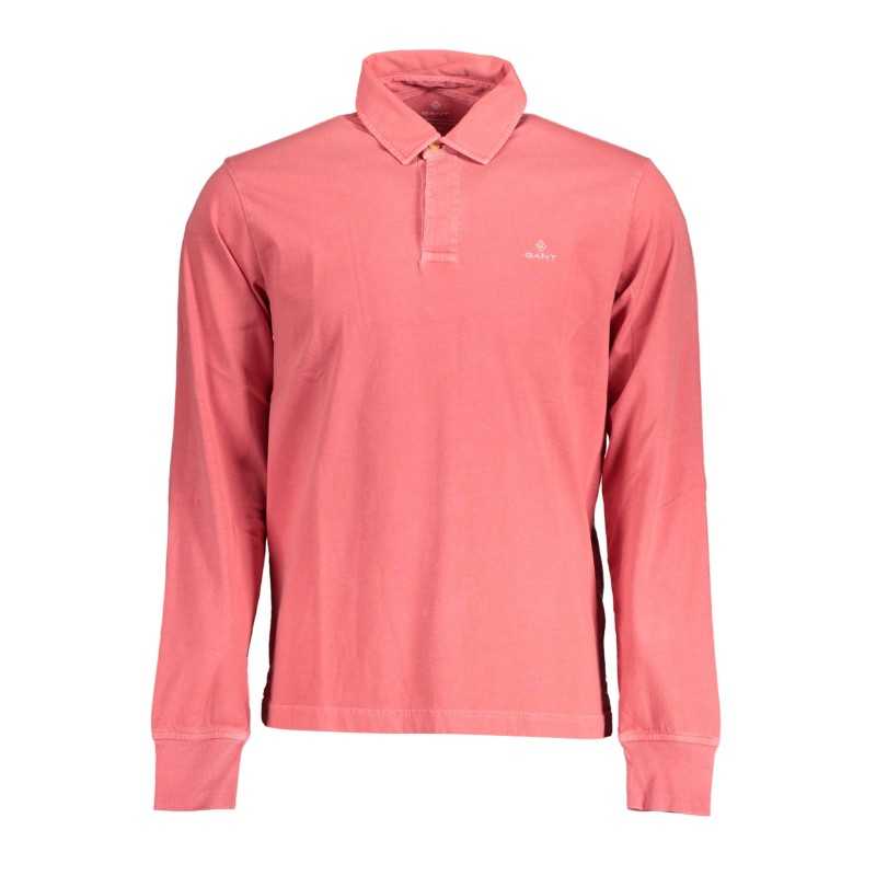 GANT MEN'S RED LONG SLEEVE POLO SHIRT