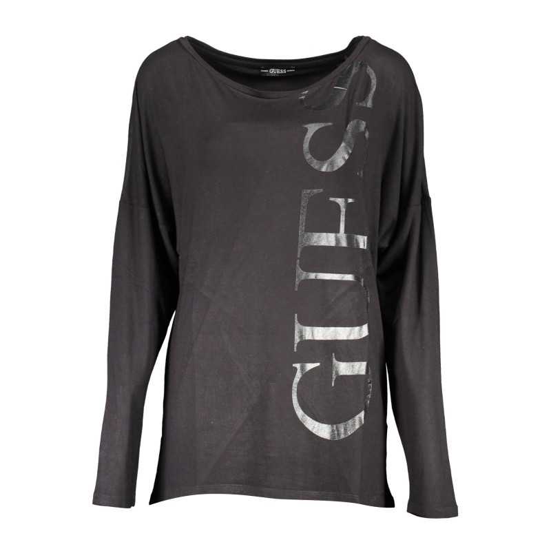 GUESS JEANS T-SHIRT MANICHE LUNGHE DONNA NERO