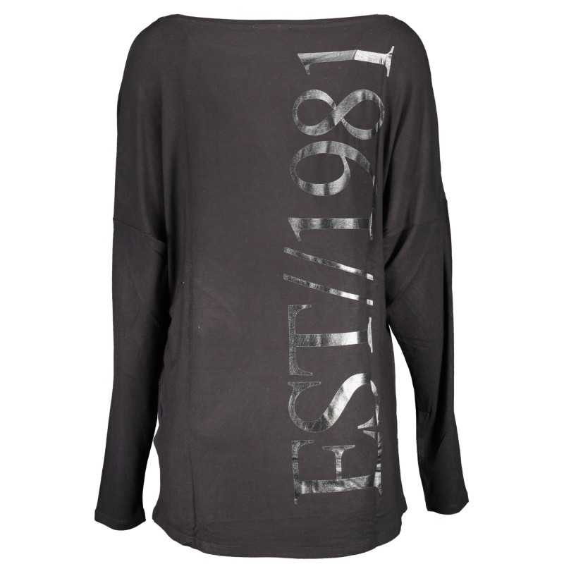 GUESS JEANS T-SHIRT MANICHE LUNGHE DONNA NERO