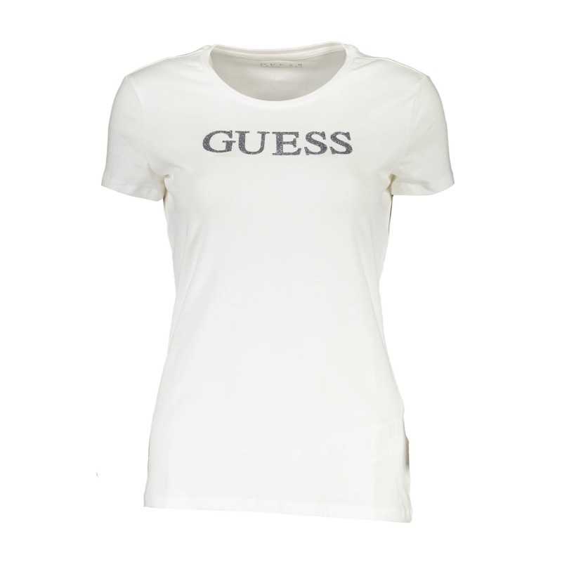 GUESS JEANS T-SHIRT MANICHE CORTE DONNA BIANCO