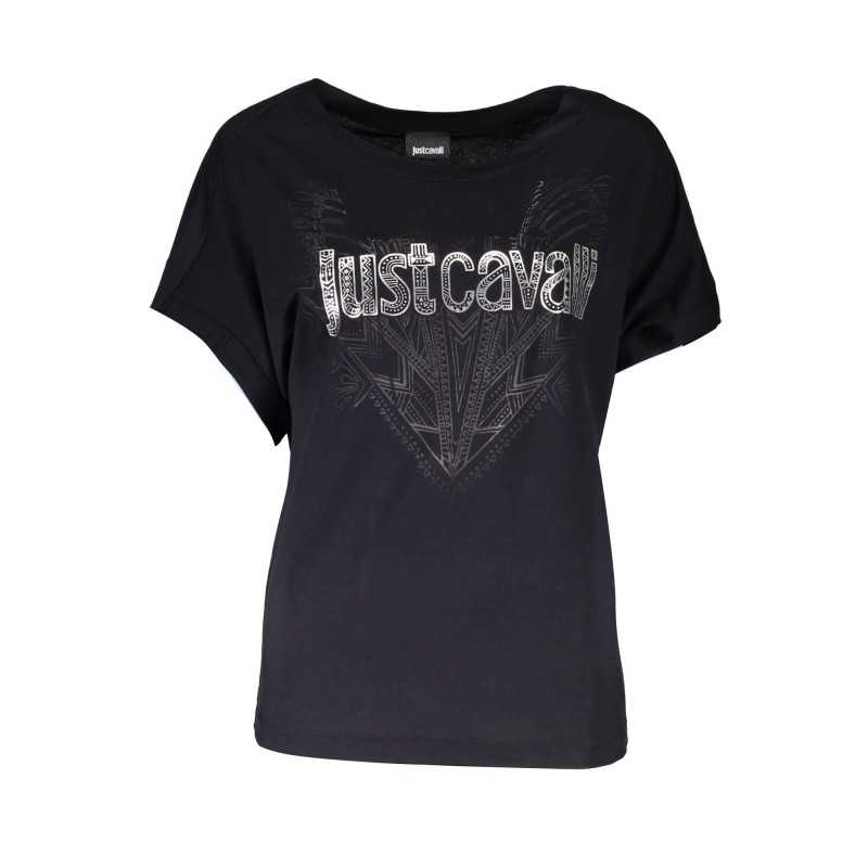 JUST CAVALLI T-SHIRT MANICHE CORTE DONNA NERO