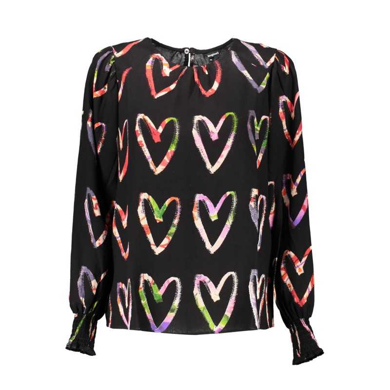 DESIGUAL T-SHIRT MANICHE LUNGHE DONNA NERO