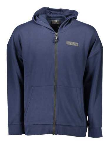 PLEIN SPORT MEN'S BLUE SWEATSHIRT WITH ZIP