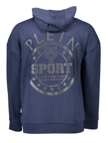 PLEIN SPORT MEN'S BLUE SWEATSHIRT WITH ZIP