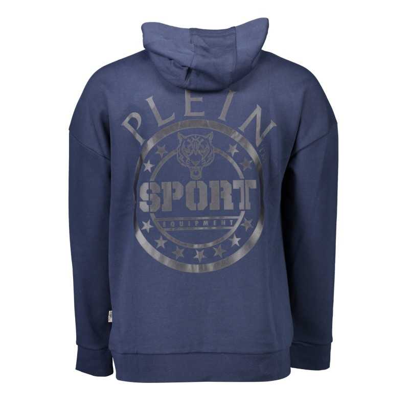 PLEIN SPORT MEN'S BLUE SWEATSHIRT WITH ZIP