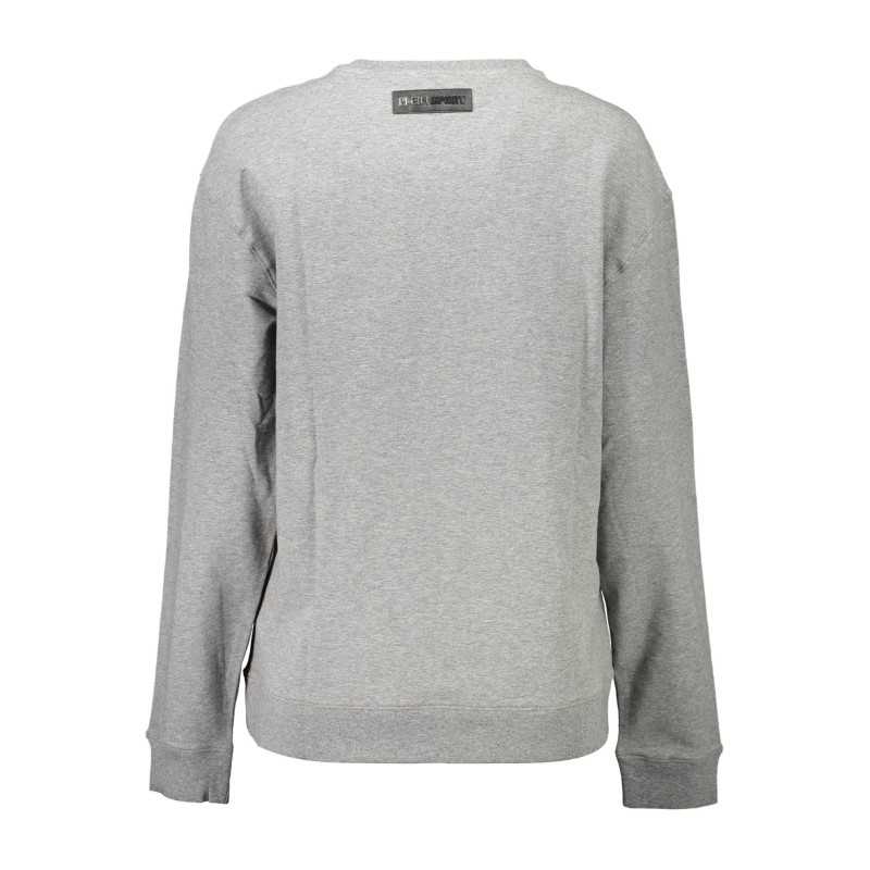 PLEIN SPORT SWEATSHIRT WITHOUT ZIP WOMAN GRAY