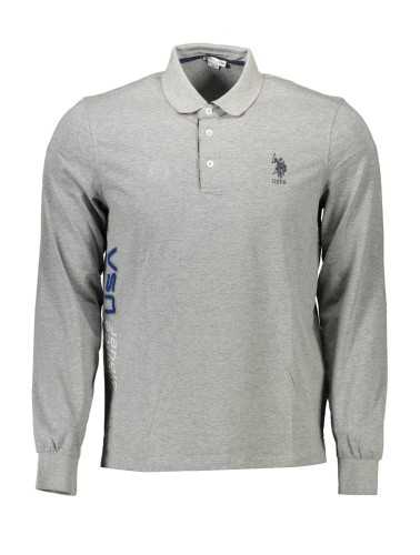 US POLO SHIRT LONG SLEEVE MEN'S GRAY