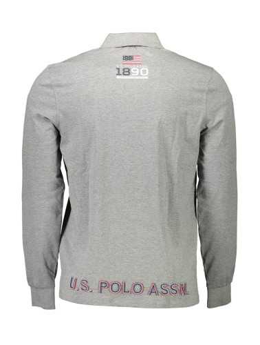 US POLO SHIRT LONG SLEEVE MEN'S GRAY