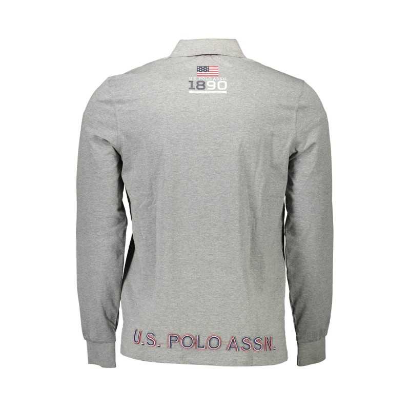 US POLO SHIRT LONG SLEEVE MEN'S GRAY