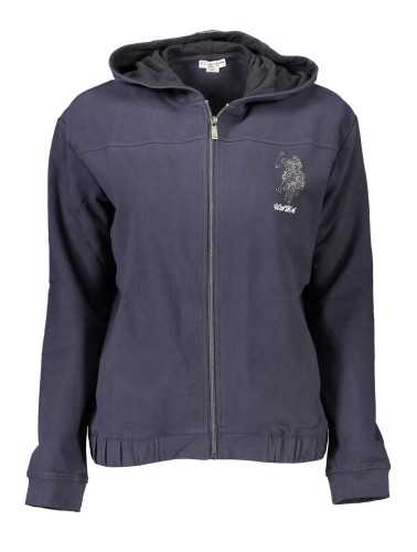 U.S. POLO FELPA CON ZIP DONNA BLU