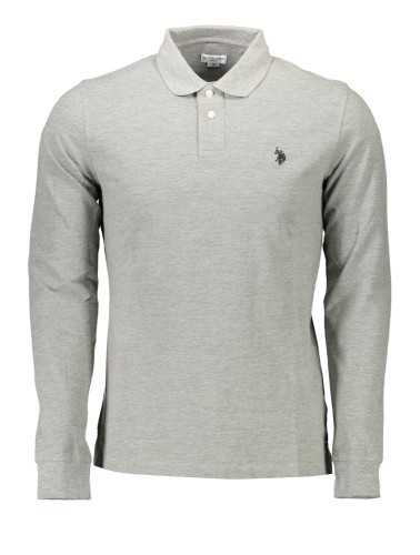 US POLO SHIRT LONG SLEEVE MEN'S GRAY