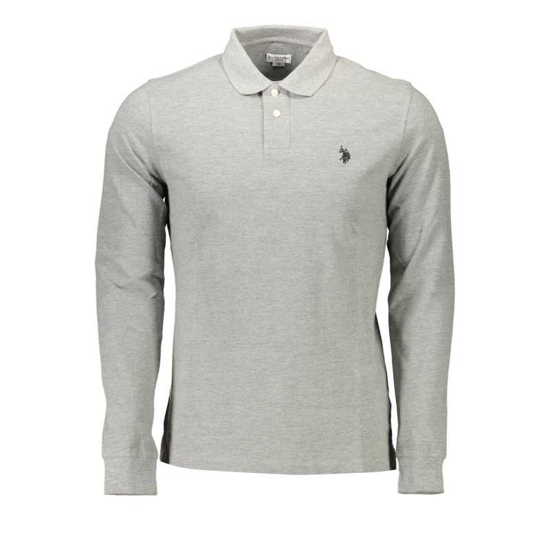 US POLO SHIRT LONG SLEEVE MEN'S GRAY