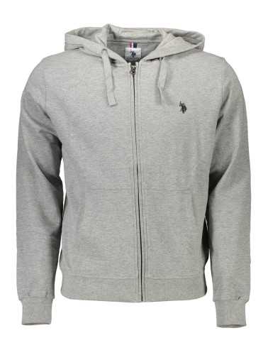 US POLO GRAY MEN'S SWEATSHIRT WITH ZIP