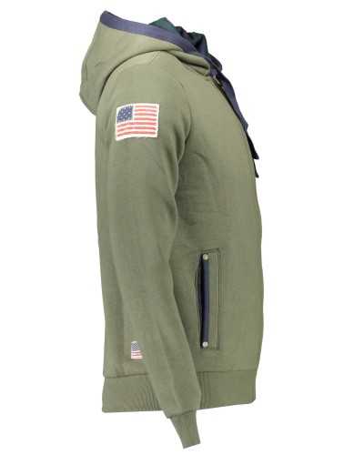 U.S. POLO FELPA CON ZIP UOMO VERDE