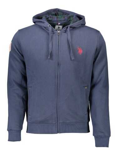 U.S. POLO FELPA CON ZIP UOMO BLU