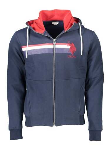 U.S. POLO FELPA CON ZIP UOMO BLU