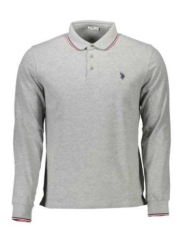 US POLO SHIRT LONG SLEEVE MEN'S GRAY